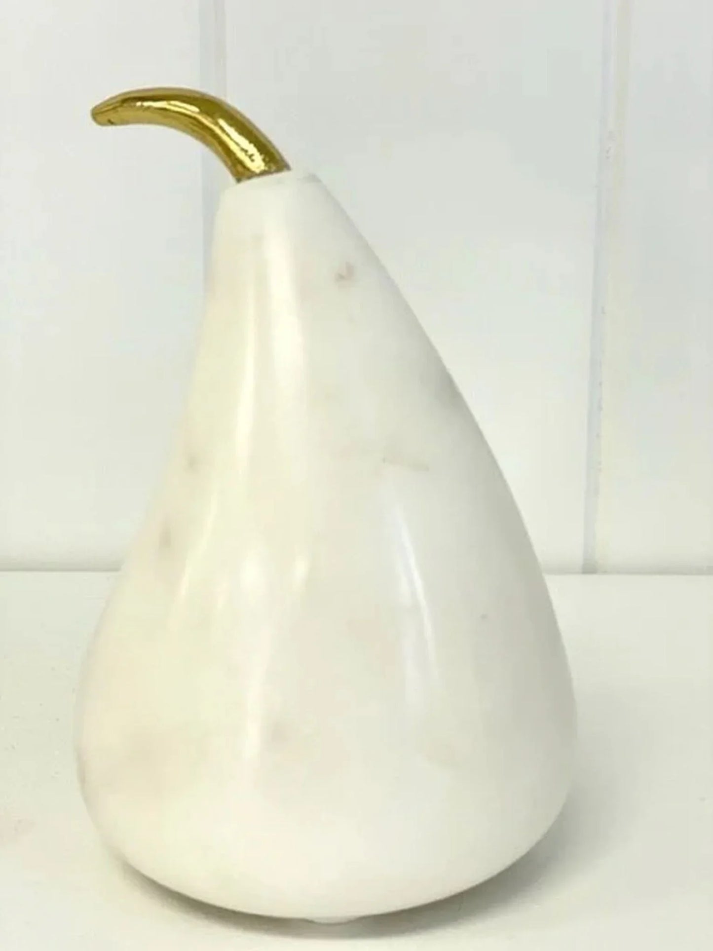 Marble And Gold Stem Pear 11.5cm