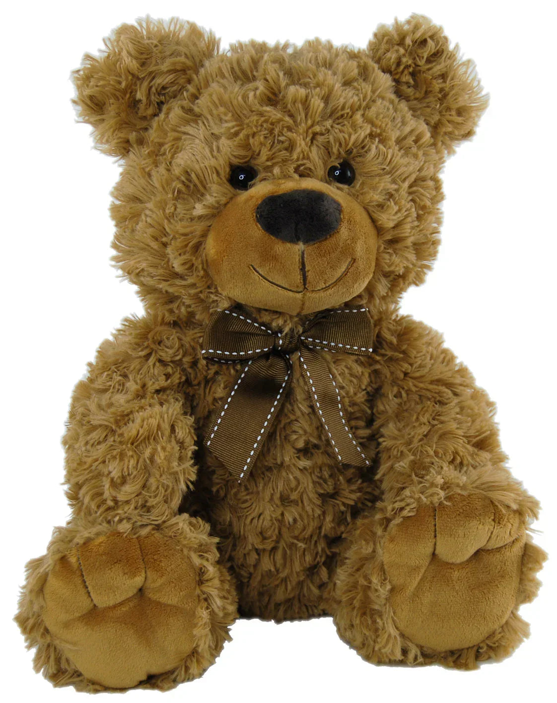 Fluffy brown teddy bear with bow tie, cozy home décor accent for nurseries or living rooms