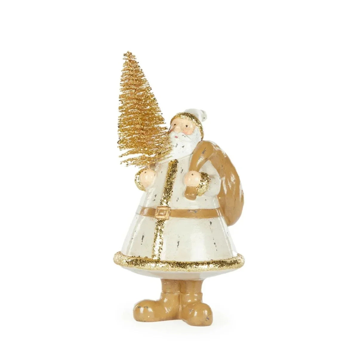 20cm Gold Santa With Tree - Exquisite Homewares