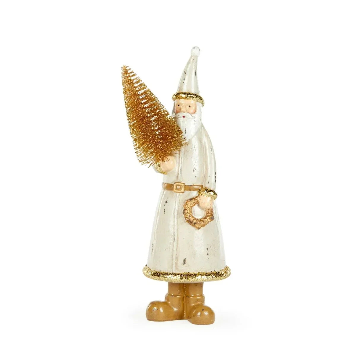 22.5cm Gold Santa With Tree - Exquisite Homewares