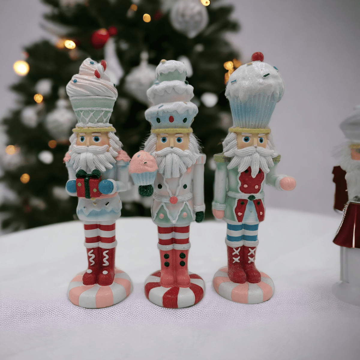 30cm Candy Nutcrackers Holding Cupcake - Exquisite Homewares
