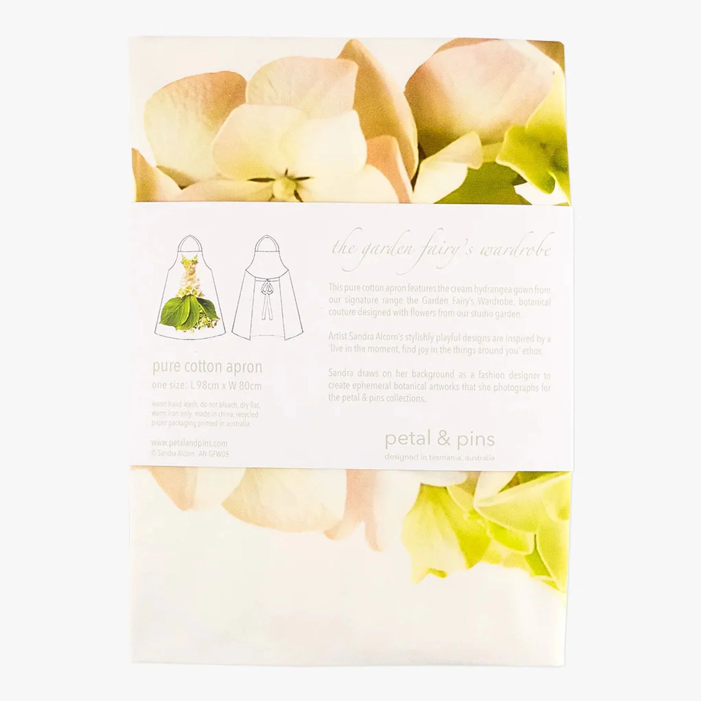 Elegant Cream Hydrangea Apron