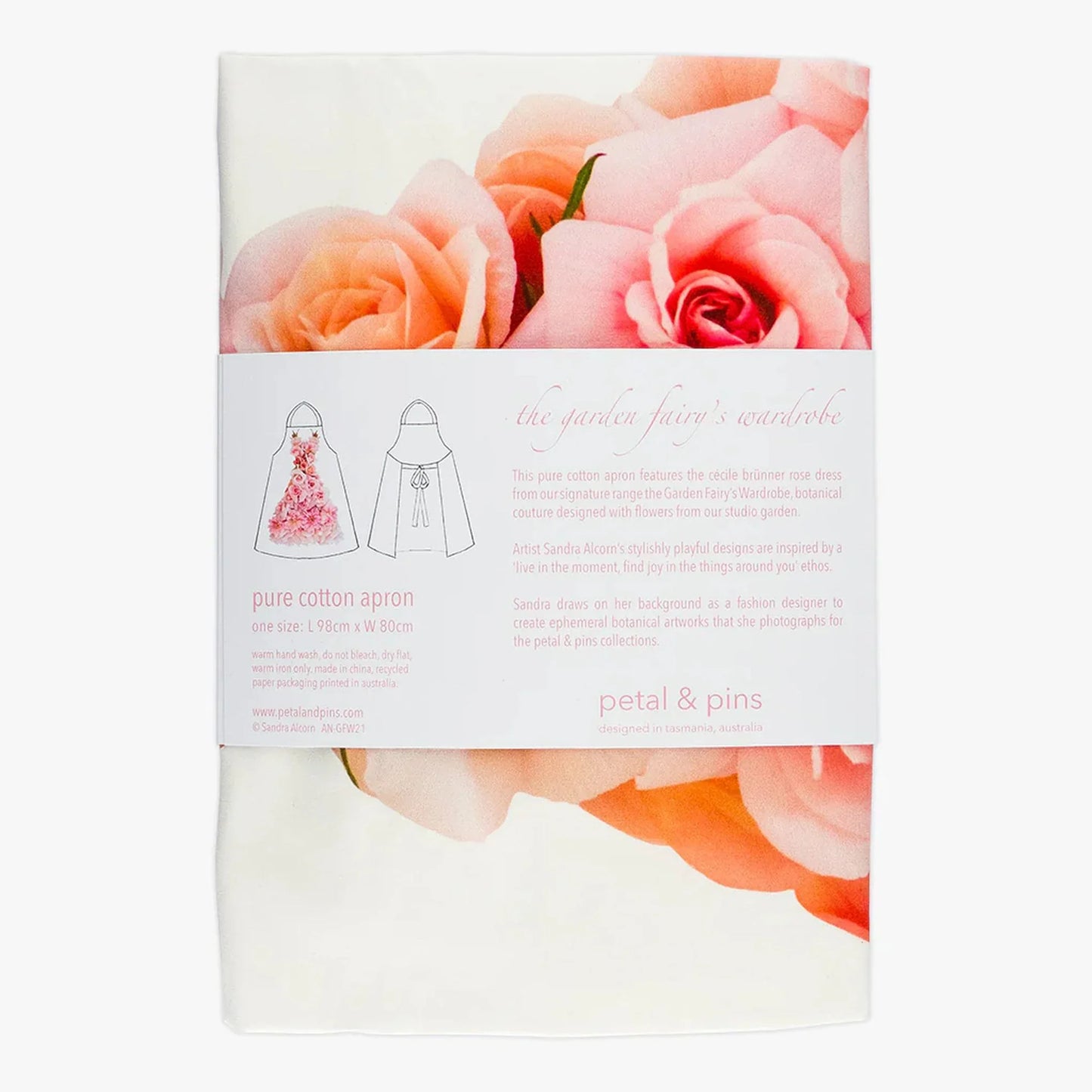 Elegant Cecile Brunner Rose Apron