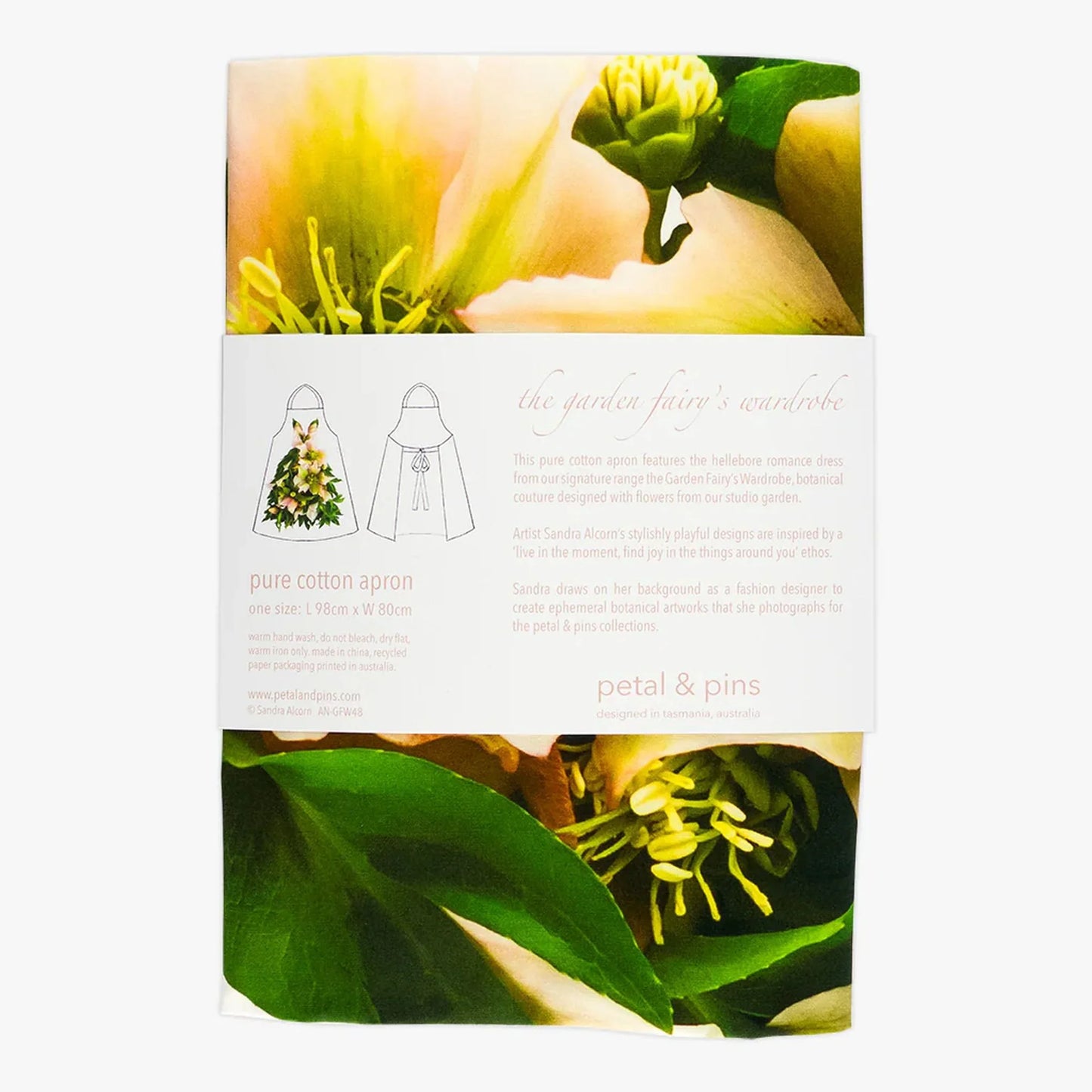 Elegant Hellebore Romance Apron