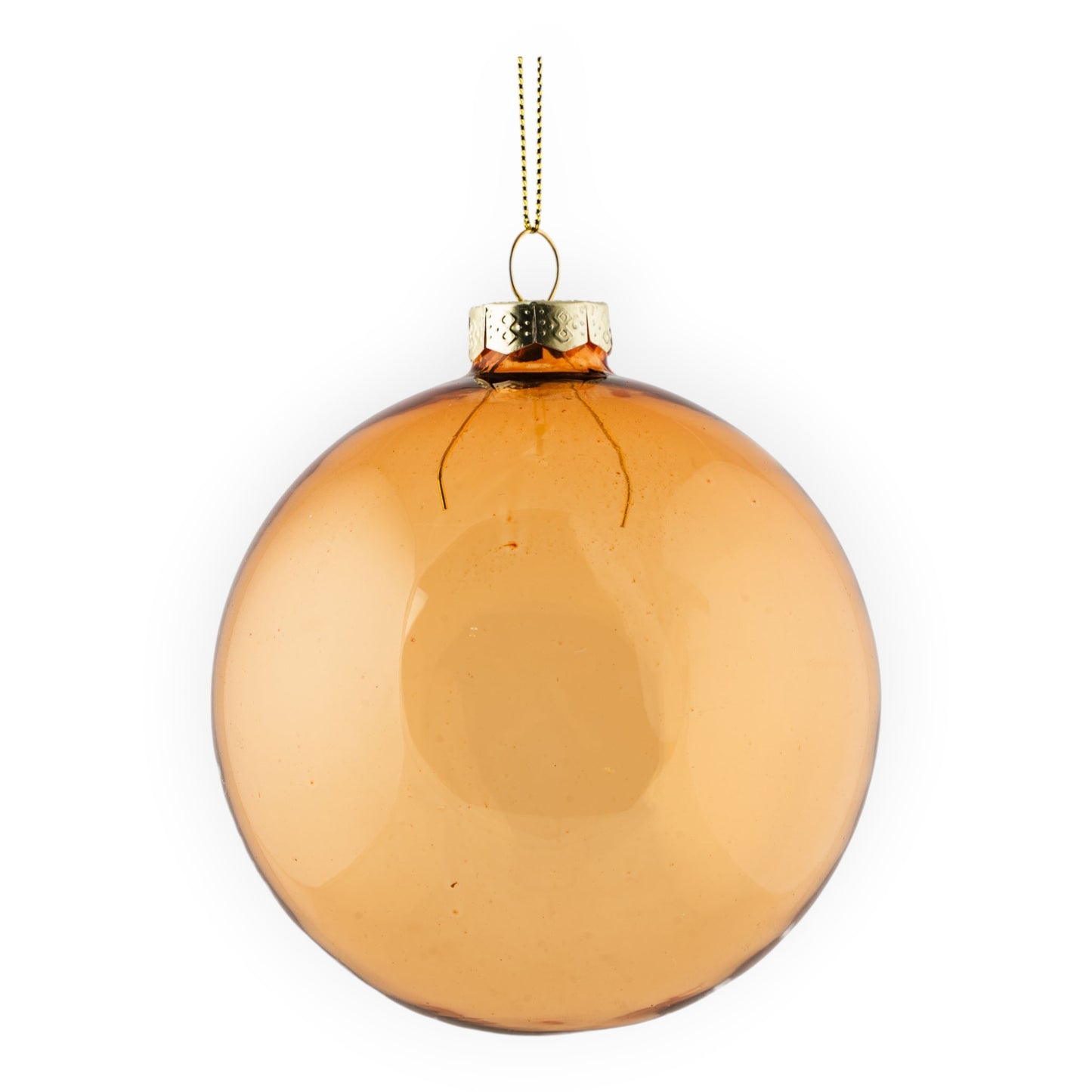 Amber Glass Ball Hanging Decoration - 10cm