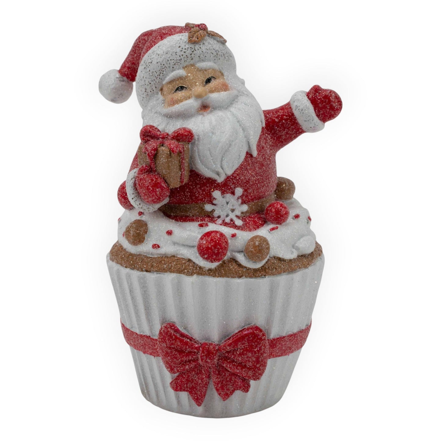 Gingerbread Red White Santa Cupcake - 15cm