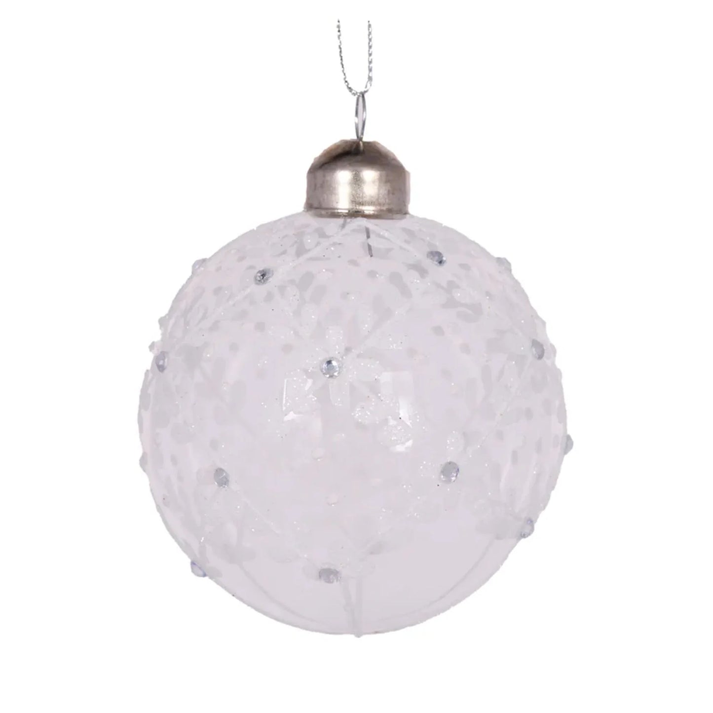 Clear Intricate Vine Bauble 8cm
