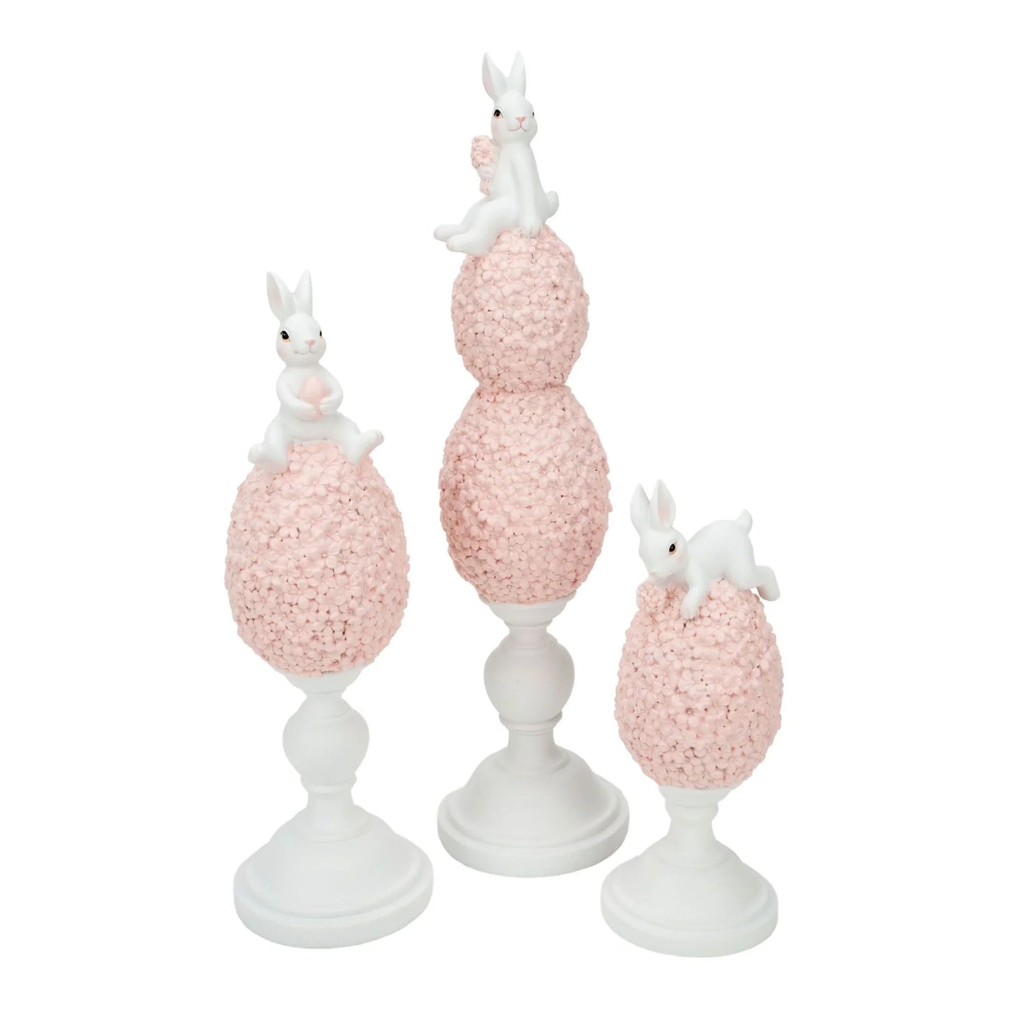 21cm Bunny on Pink Floral Egg