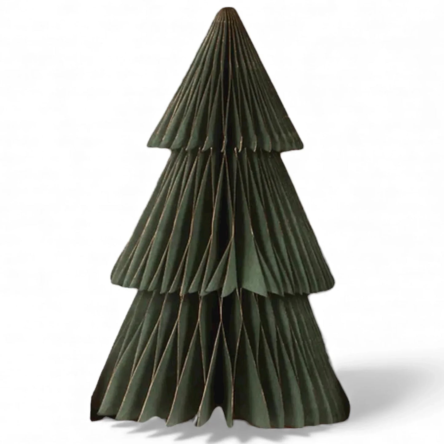 Green pleated paper Christmas tree decoration for festive home décor