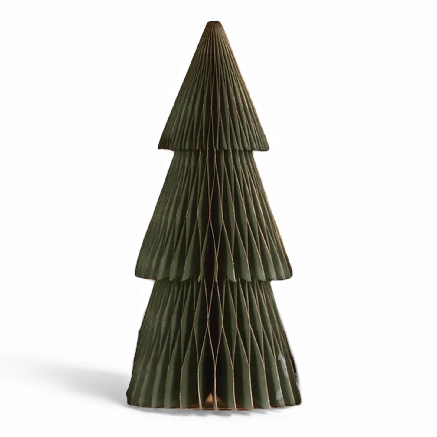 Green pleated paper Christmas tree decoration for modern home décor