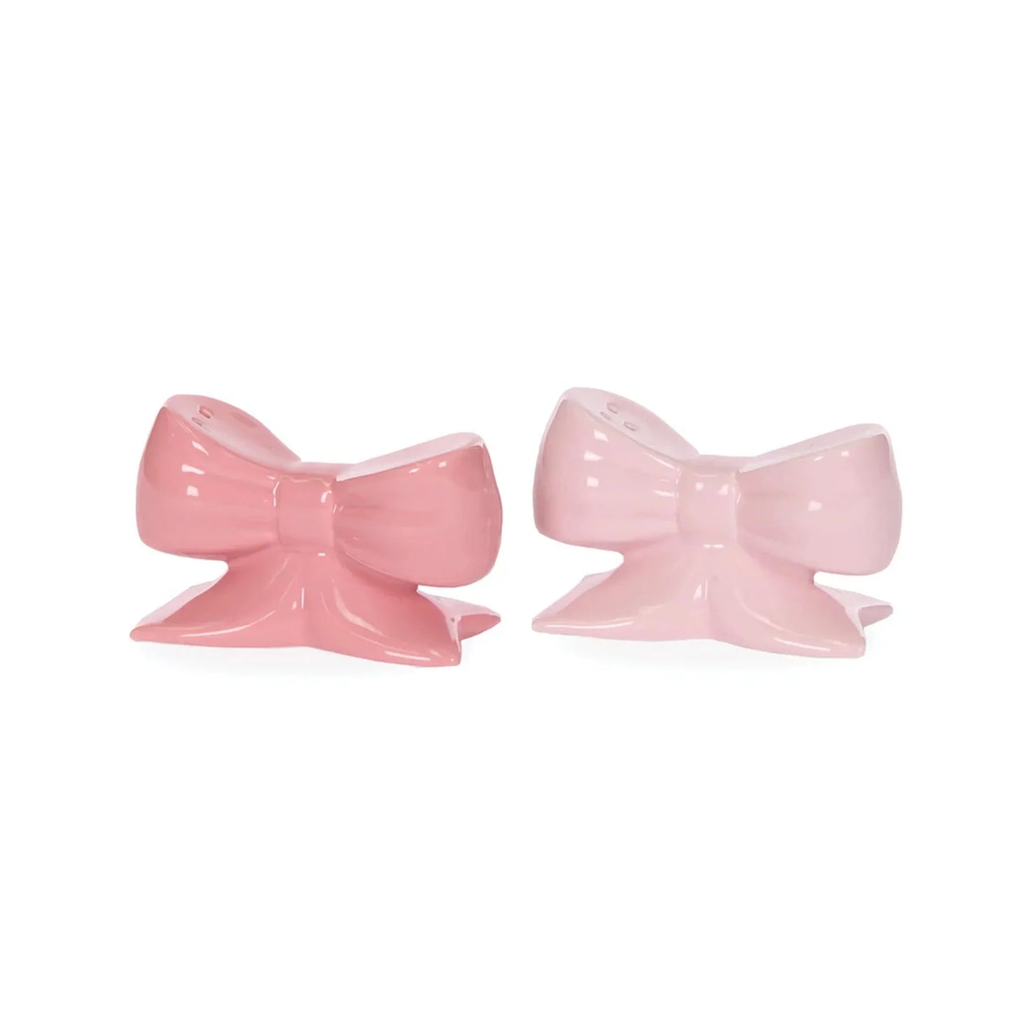 Festive Pink Bows Salt & Pepper Shakers, Ceramic