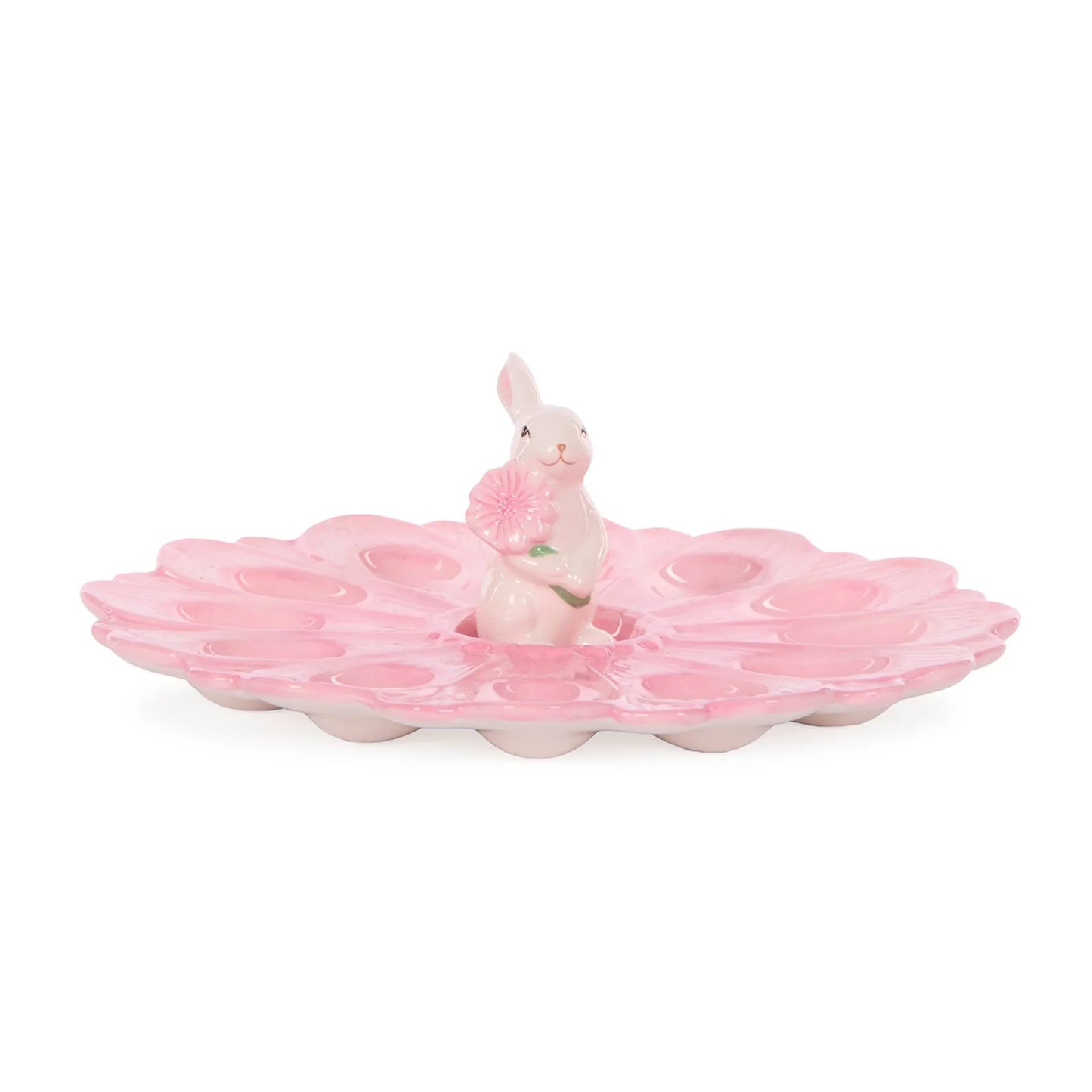 Pink Ceramic Bunny Egg Plate 30cm
