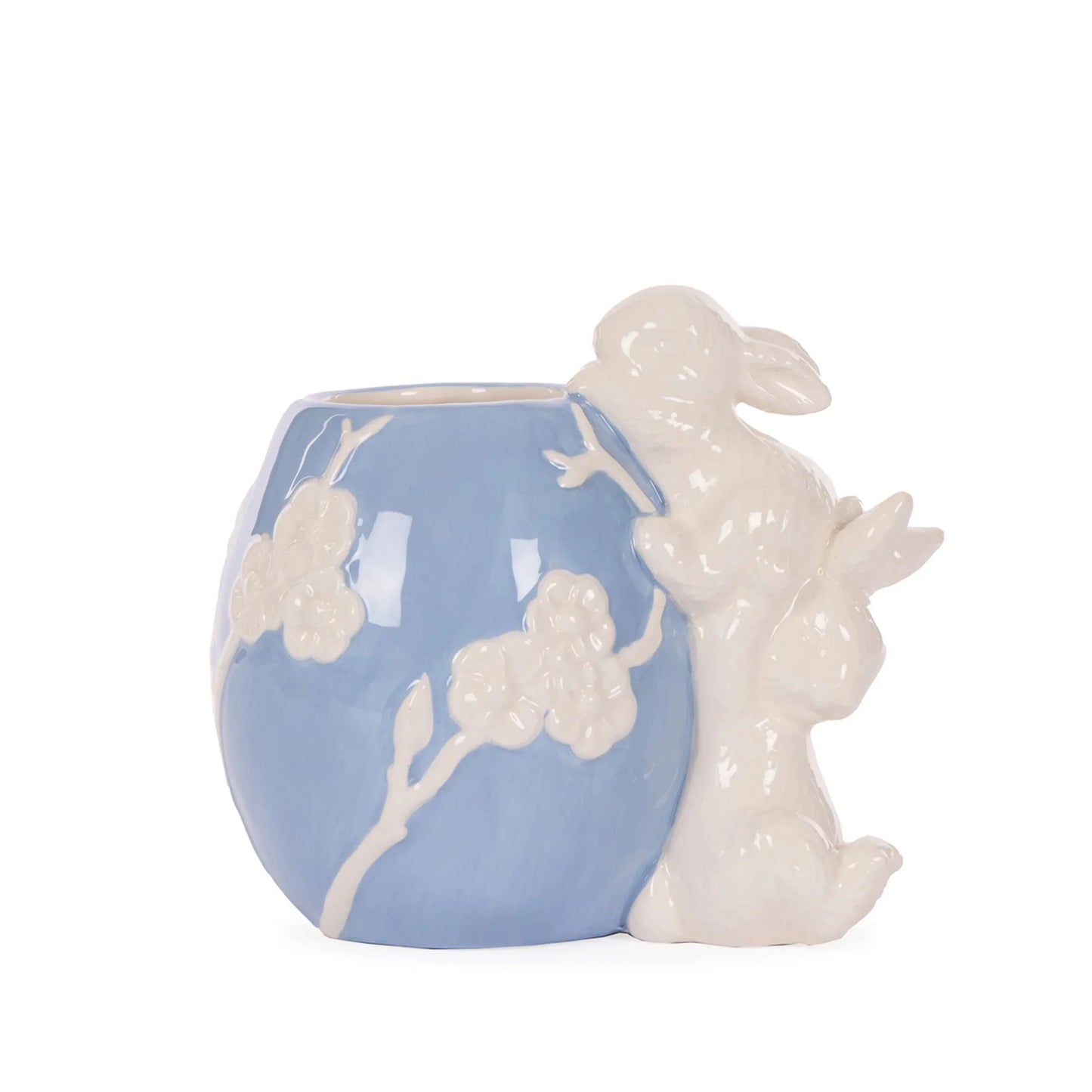 Blue Bunny Blossom Egg Vase 15cm