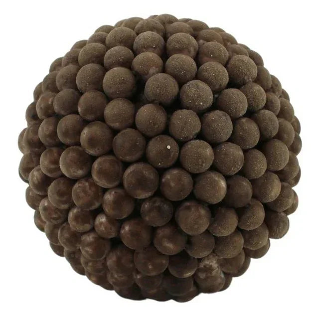 Textured brown sphere decorative home accessory, vintage-inspired homeware accent piece