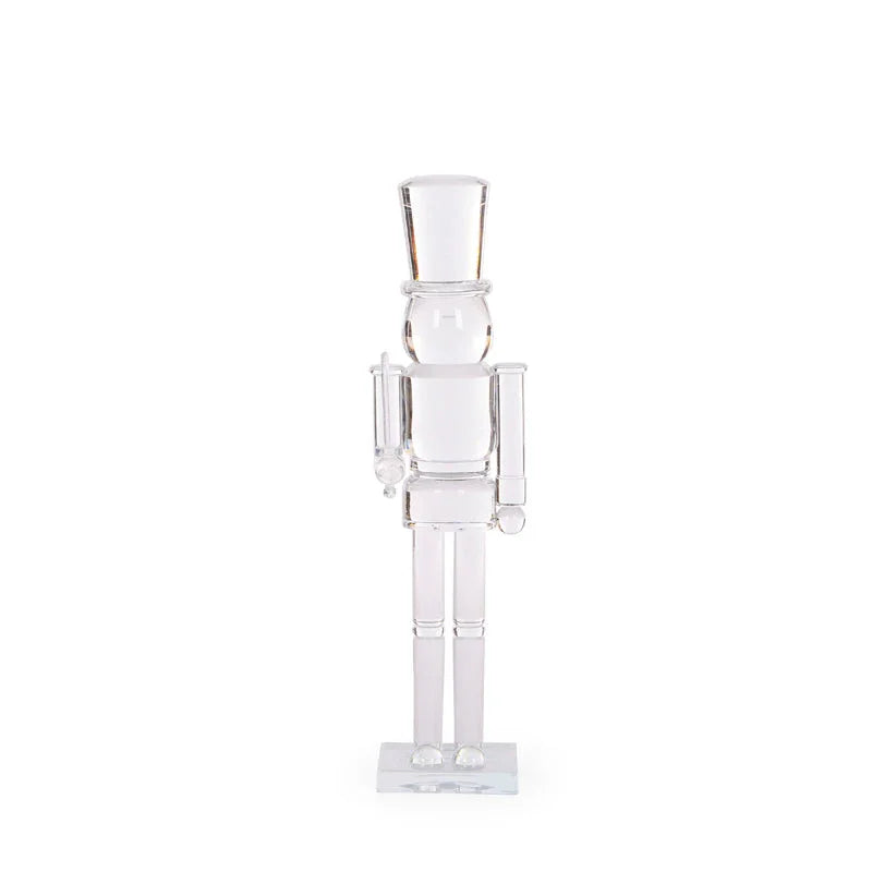 Clear acrylic nutcracker figurine, modern home décor accent for festive or year-round display