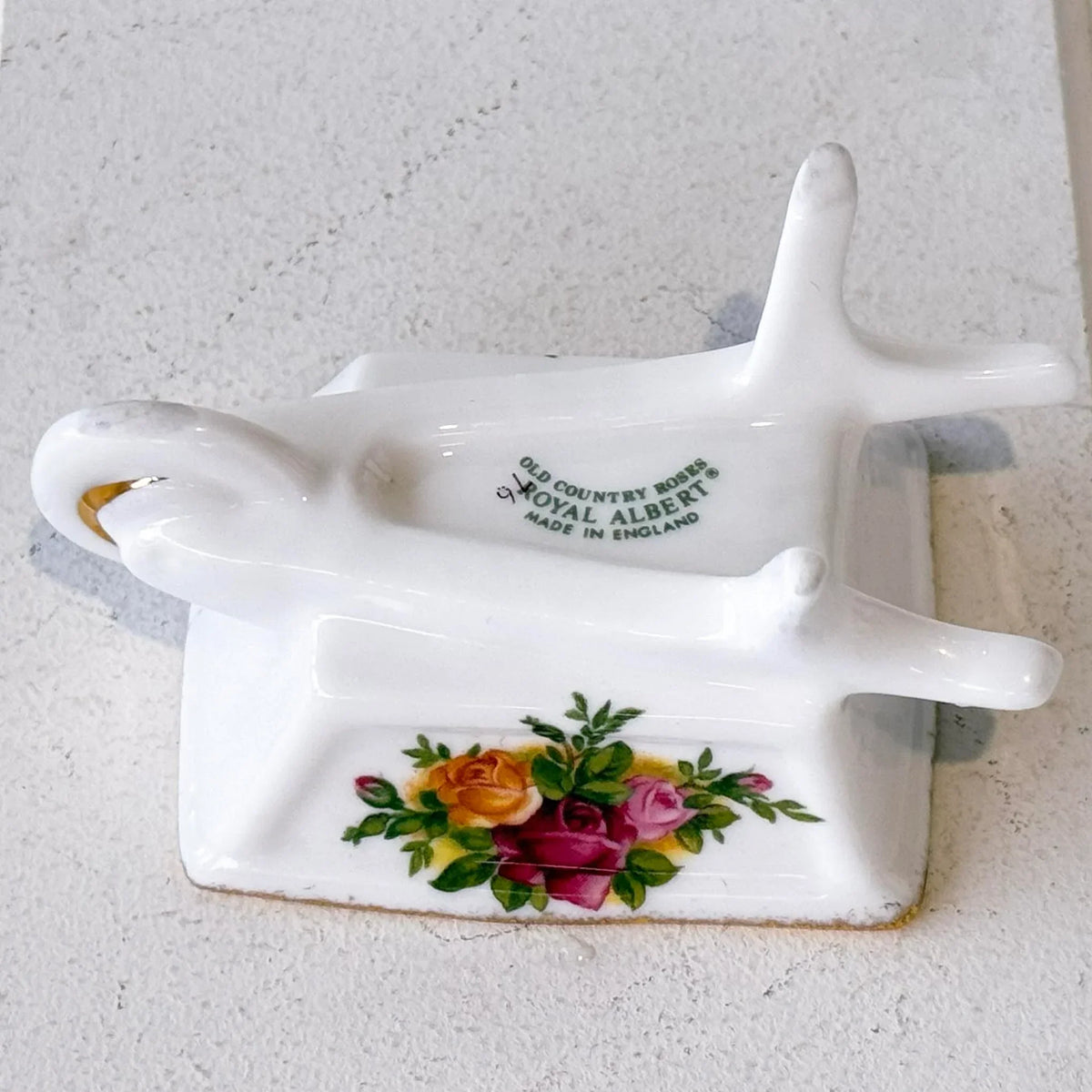 Royal Albert Old Country Roses porcelain ring holder with floral design, vintage home décor accent
