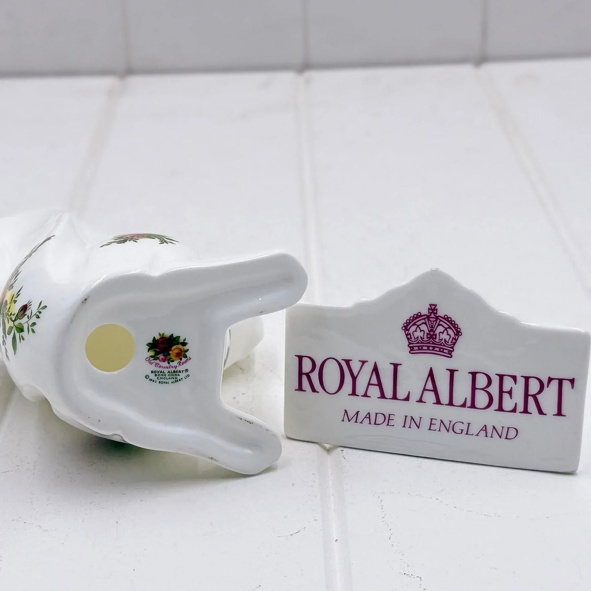 Royal Albert bone china figurine with Old Country Roses pattern, made in England, vintage home decor