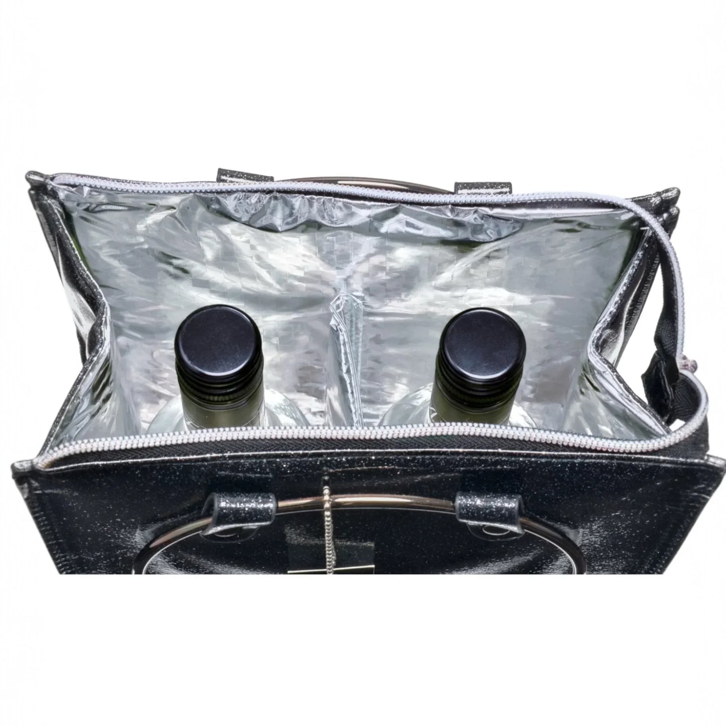 Wine Cooler Handbag Steel - 2 Bottle Thermal Carrier 35x22x12cm