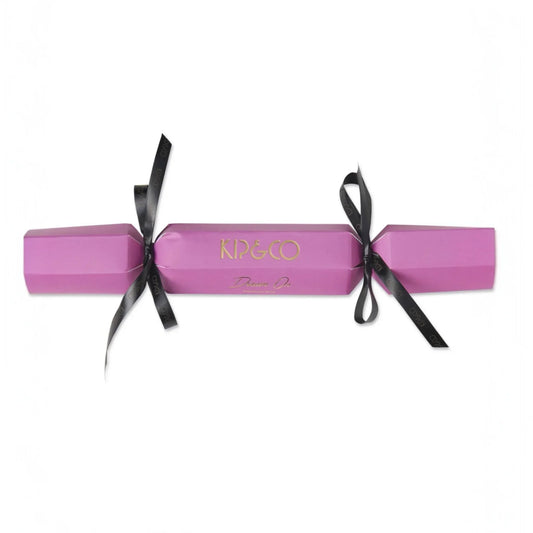 Pink KIP&CO Dream On luxury Christmas cracker with black ribbon, festive home dΓ©cor