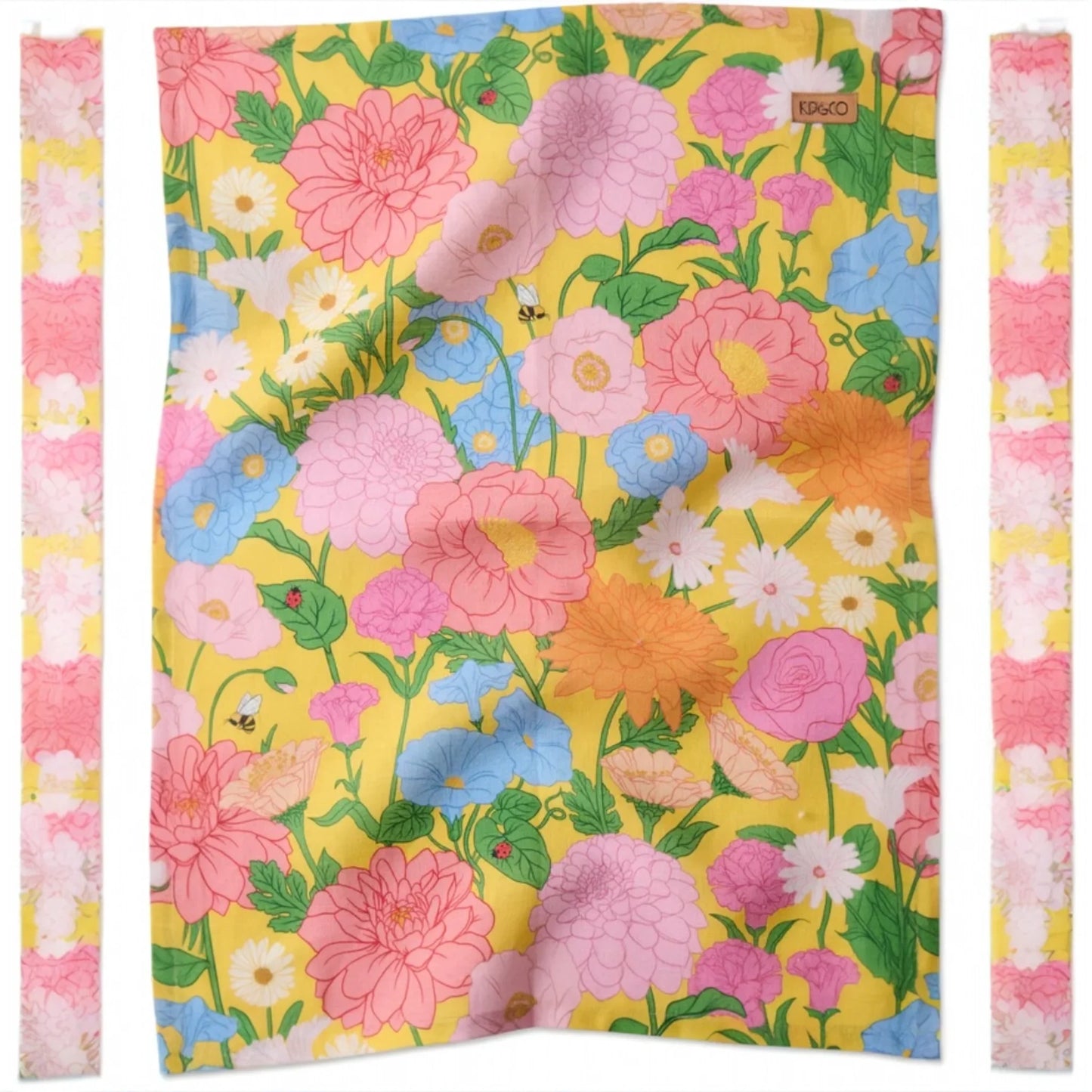 Follow The Sun Yellow Tea Towel Cotton/Linen Blend - 67x50cm