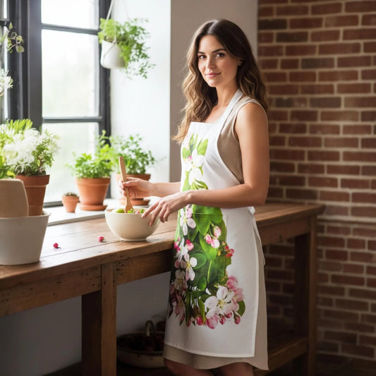 Elegant Apple Blossom Apron