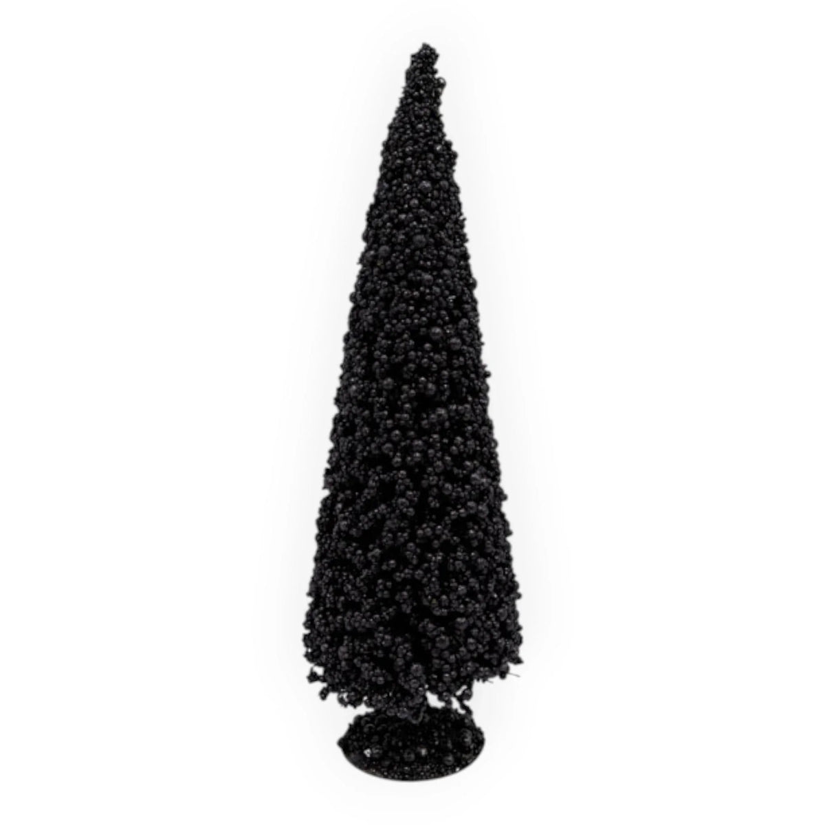 Black beaded Christmas tree decoration for modern home décor and festive styling