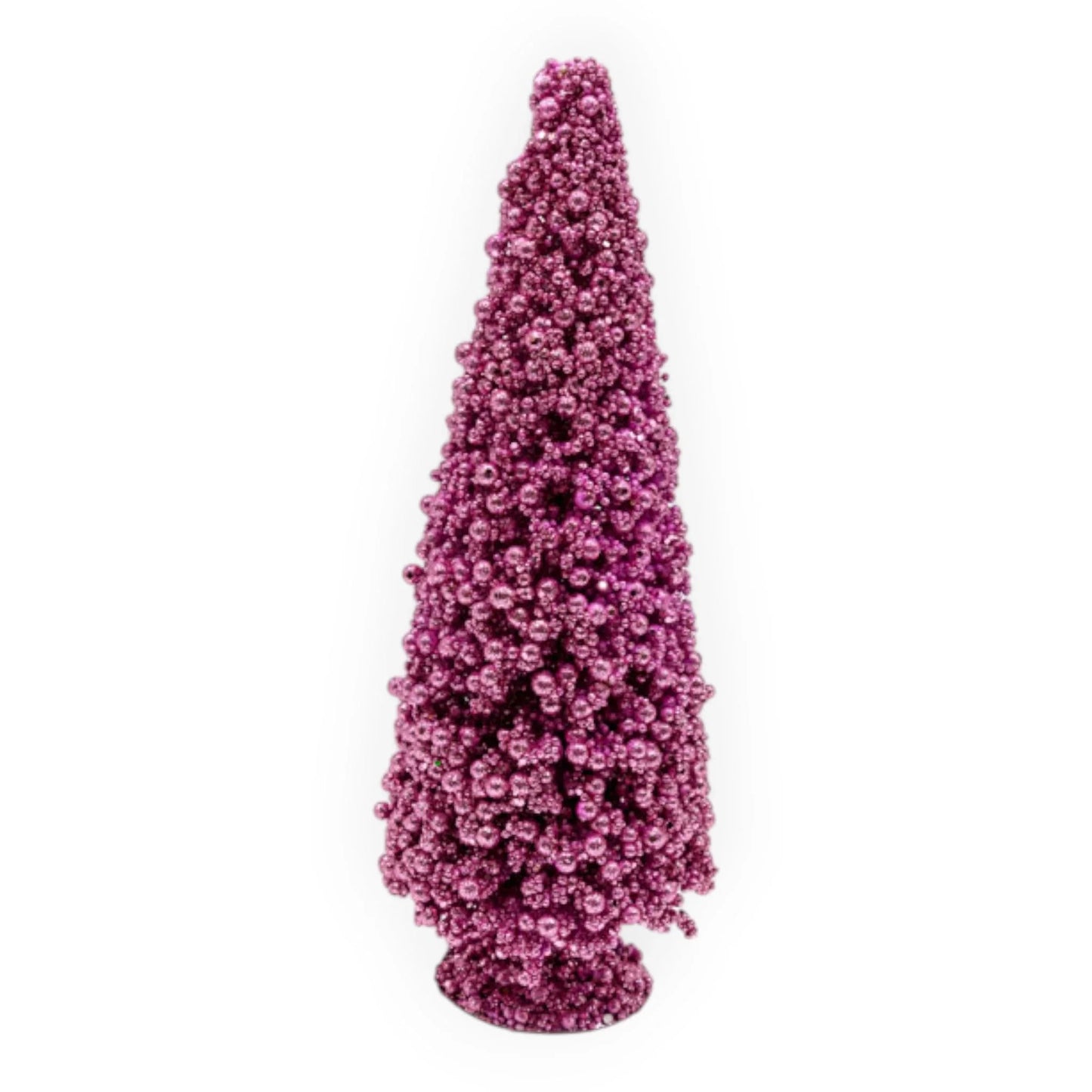 Fuchsia beaded Christmas tree decoration for festive home décor