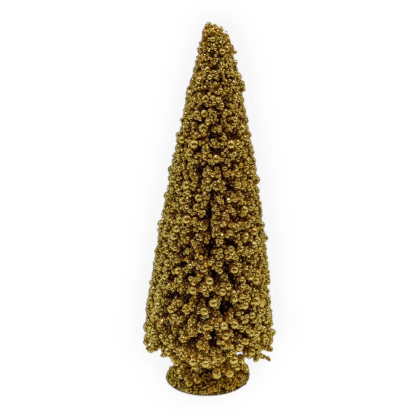 Golden beaded Christmas tree decoration for festive home décor and holiday styling