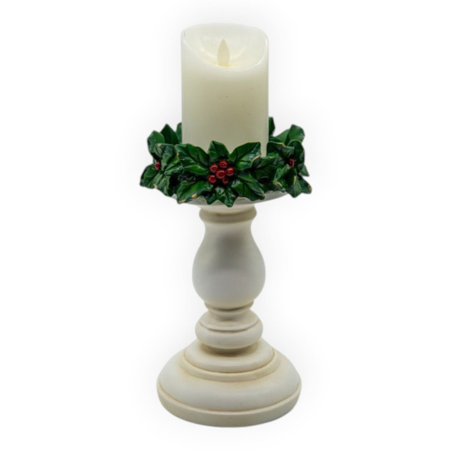 White Candlestick Holly Small - 24cm