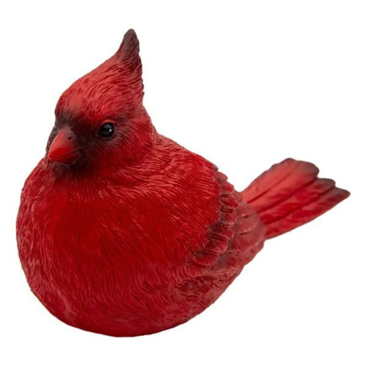 Vibrant red cardinal bird figurine for home décor, featuring detailed feather texture and classic silhouette.