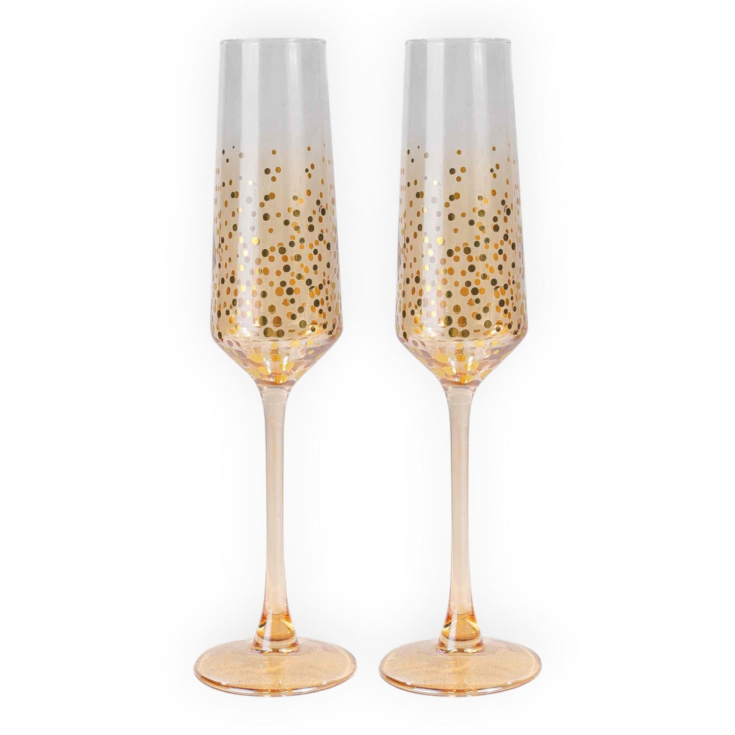 Ritz - Set of 2 Glass Flutes Clear/Gold