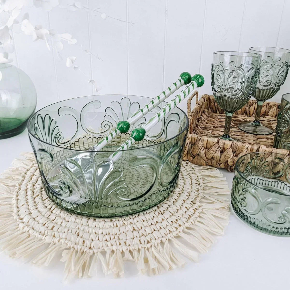 Acrylic Scollop Sage Green Snack Bowl - Exquisite Homewares