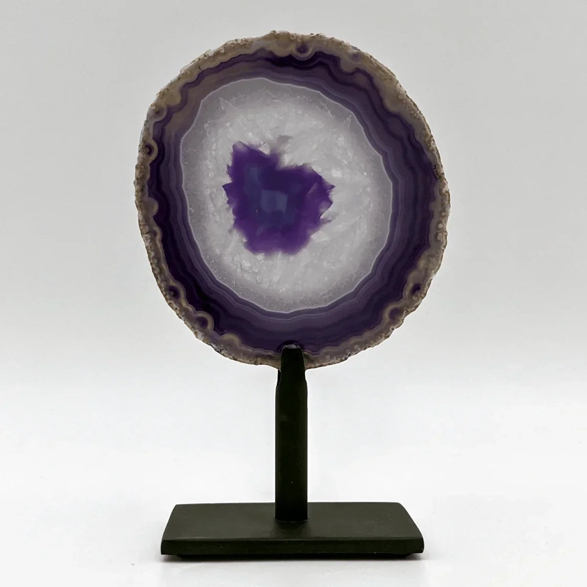 Agate Slice Stand Purple - Exquisite Homewares