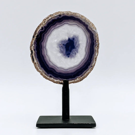 Agate Slice Stand Purple - Exquisite Homewares