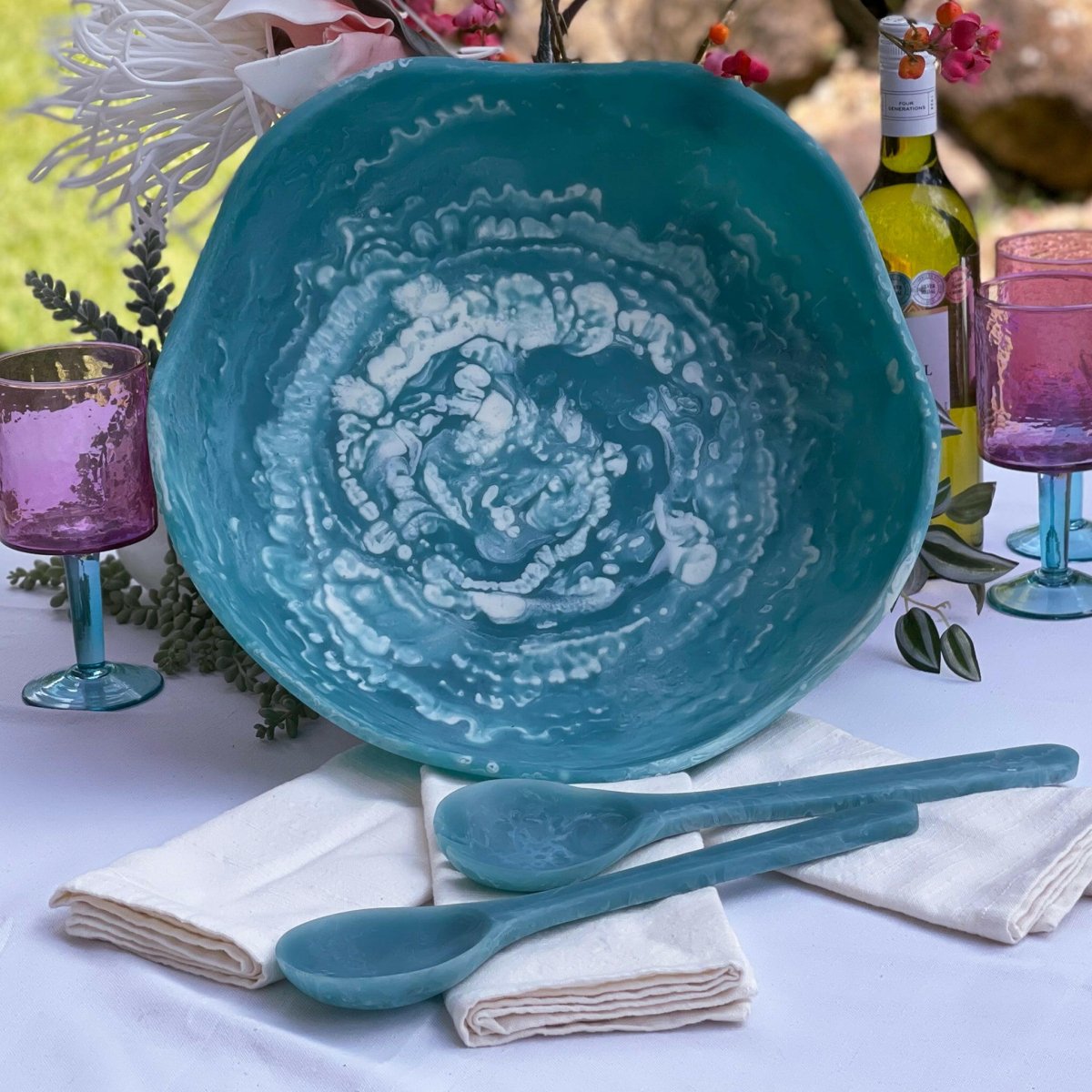 Allegra Bowl Large - Blue - Exquisite Homewares