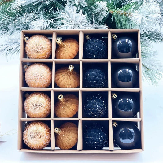 Black And Copper Baubles (Set/16) - Exquisite Homewares