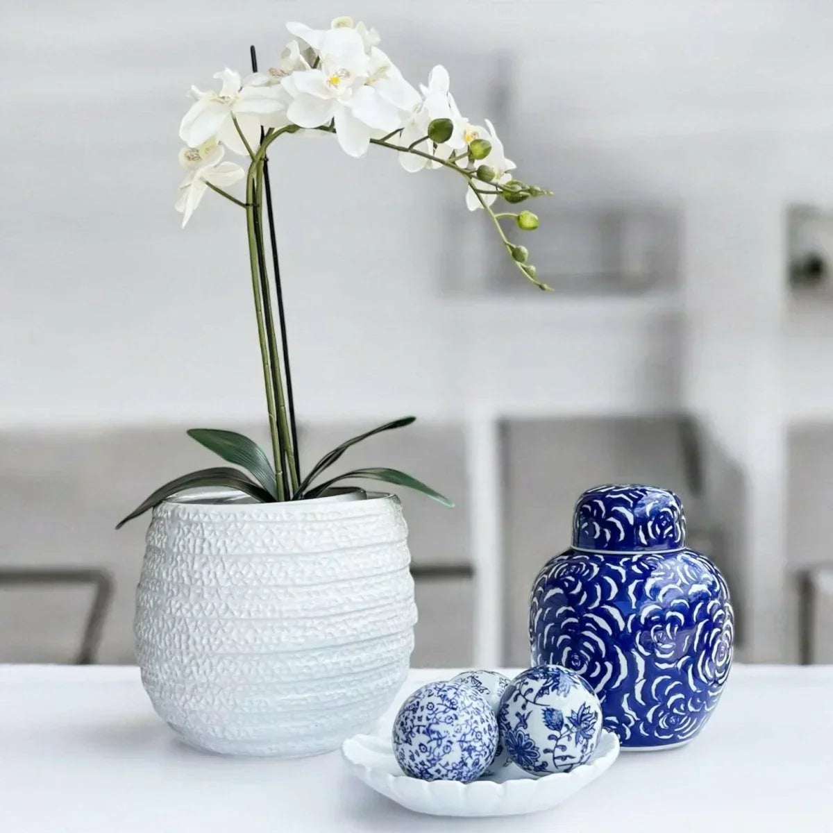 Blue Willow Set of 3 Blue & White Deco Balls - Exquisite Homewares