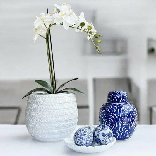 Blue Willow Set of 3 Blue & White Deco Balls - Exquisite Homewares
