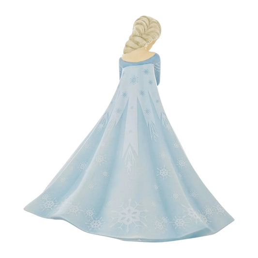 Elsa figurine in blue gown with snowflake details, home décor accent piece