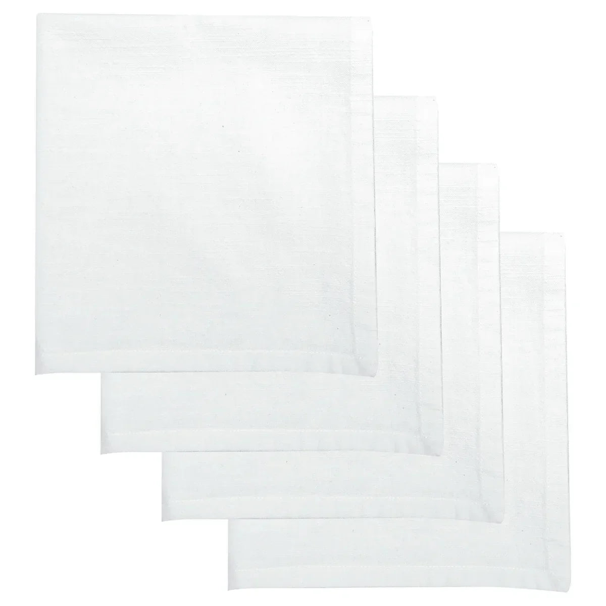 Elysian White Napkins Set/4 45cm - 100% Cotton - Exquisite Homewares
