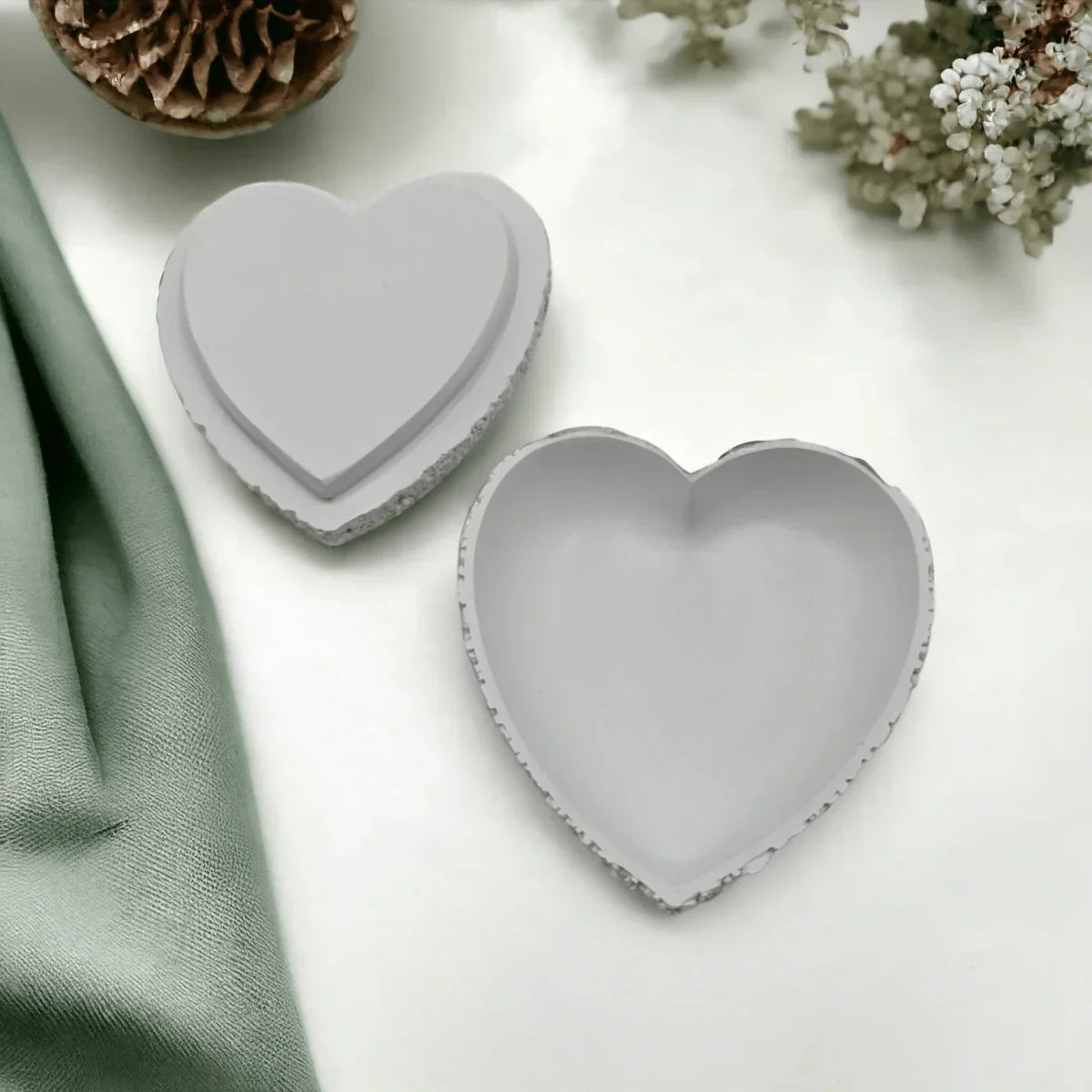 Floral Heart Trinket Box - White - Exquisite Homewares