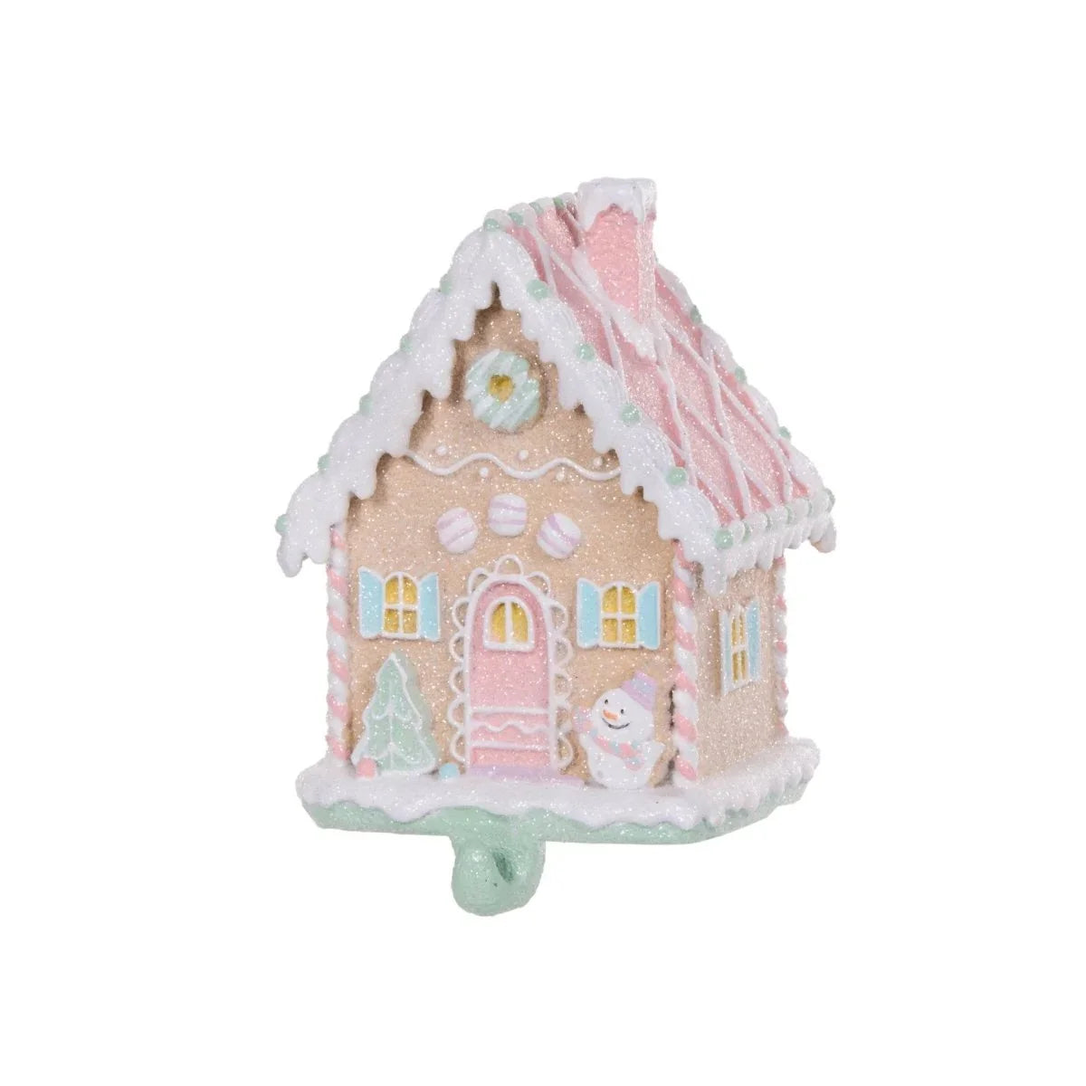 Gingerbread House Stocking Holder With Snowman - Exquisite Homewares