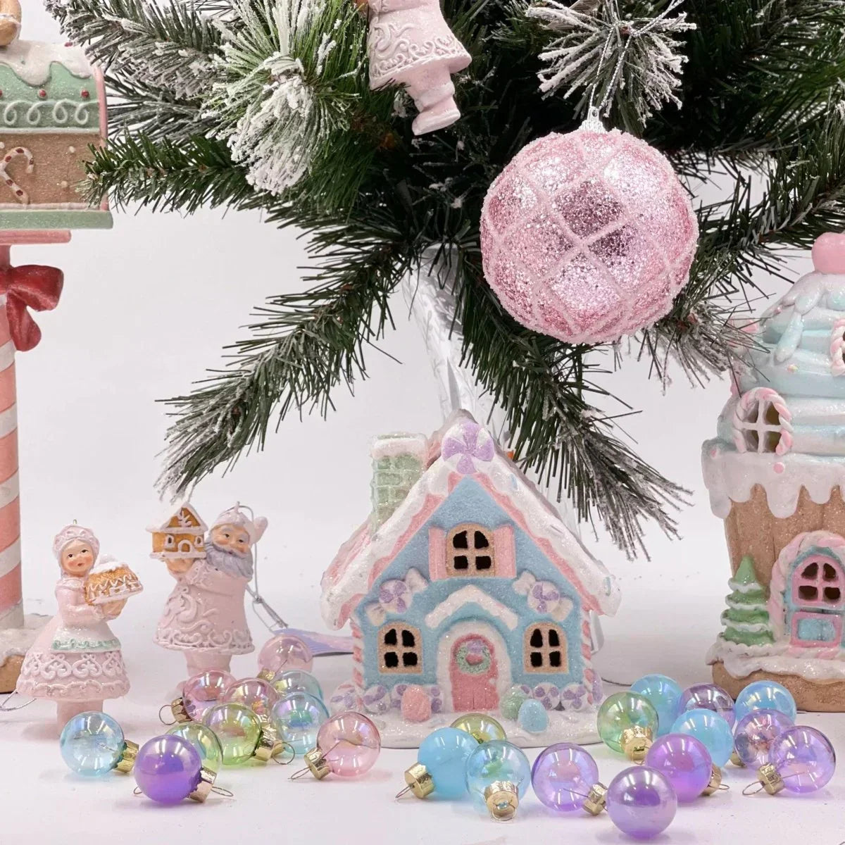 Gingerbread Pink Hanging Mr & Mrs Claus - Exquisite Homewares
