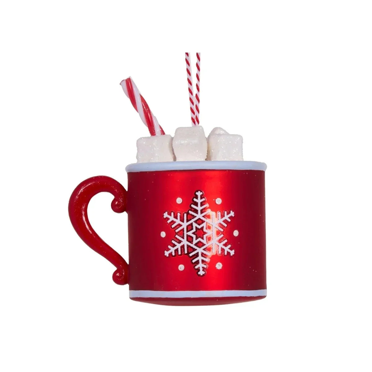 Glass Snowflake Mug Hanging - Exquisite Homewares