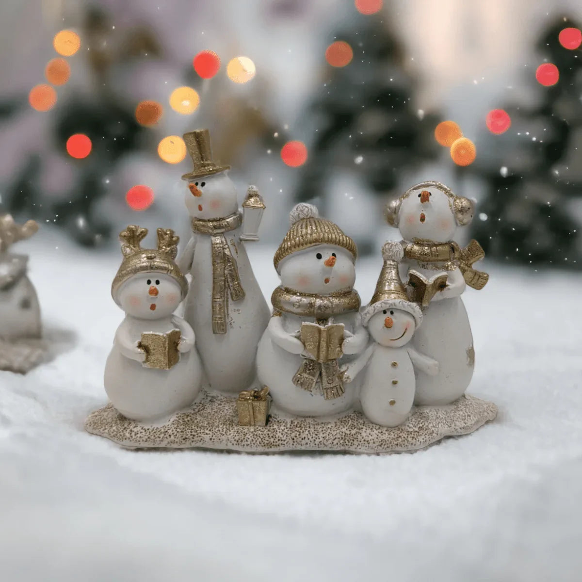 Gold Snowman Family with Baby - Exquisite Homewares
