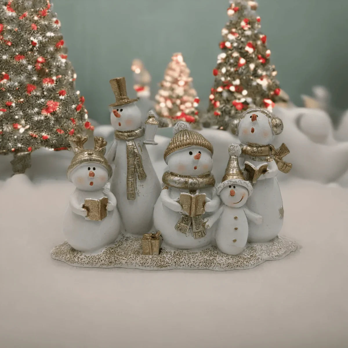 Gold Snowman Family with Baby - Exquisite Homewares