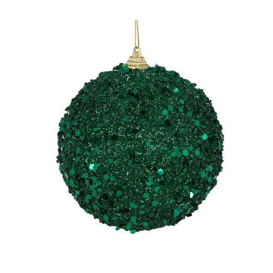 Green Textured Glitter Bauble - Exquisite Homewares