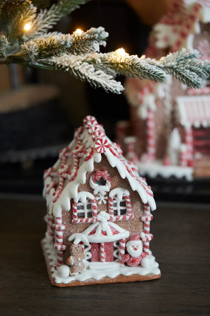 Light - Up Gingerbread House With Santa - Exquisite Homewares