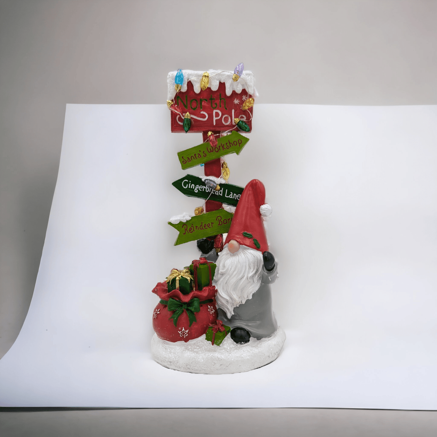 Light - Up Gnome North Pole Sign - Exquisite Homewares