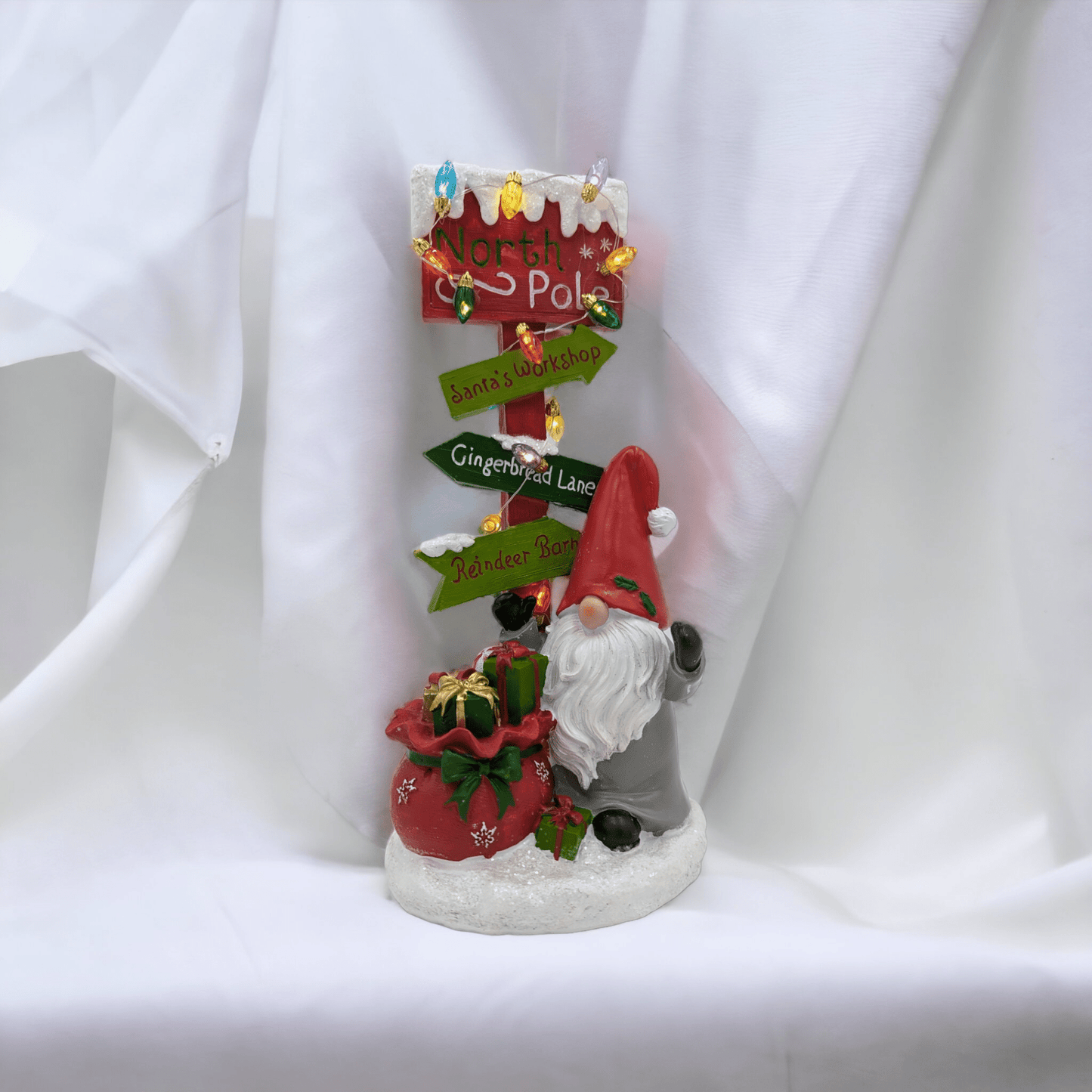 Light - Up Gnome North Pole Sign - Exquisite Homewares
